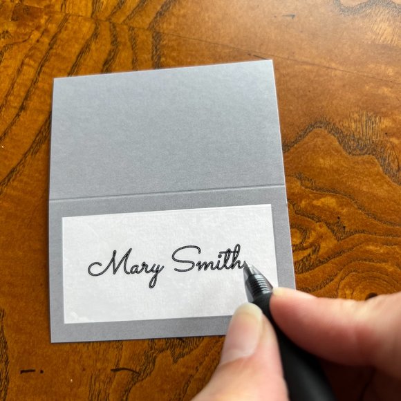 Gray Tent Style Place Cards Set of 14 - Picture 2 of 2